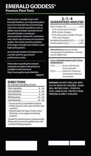 Emerald Harvest 723926 Emerald Goddess Premium Plant Tonic, 0.95 L image 1