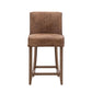 Gallery Tarnby Brown Leather Bar Stool, 2 Pack