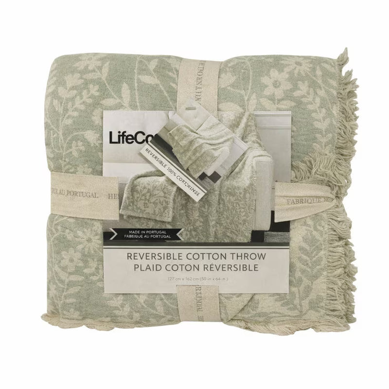 Life Comfort Reversible 100% Cotton Gauze Throw in 4 Colours, 127 X 162 Cm