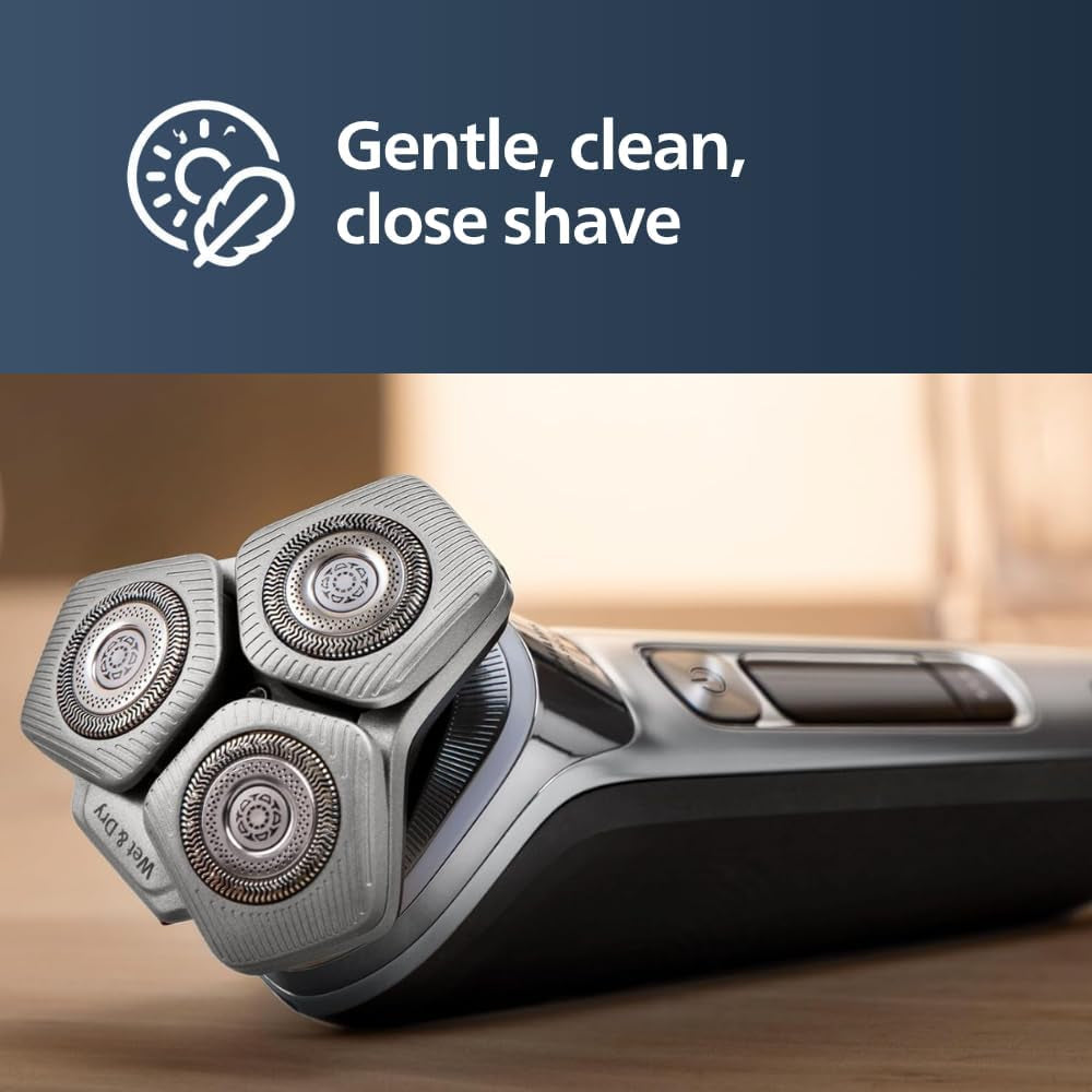 Skiniq Shaver Series 9000 Skiniq Replacement Shaving Head for Trimmer, Beard and Hair - Fits S9000 and Prestige S9000 (SH91/51) Chrome