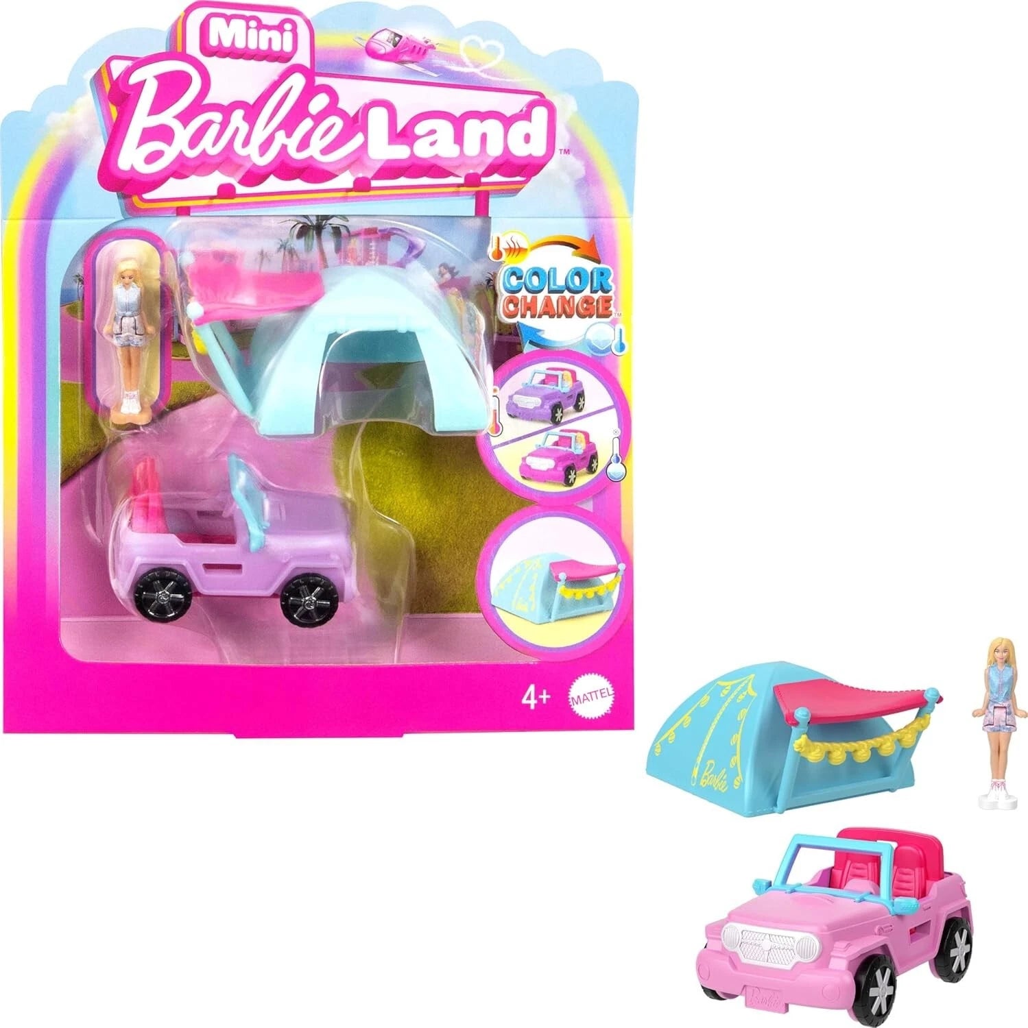 Mini Barbie Land Collectible Playset With 1.5-Inch Doll And SUV image 6