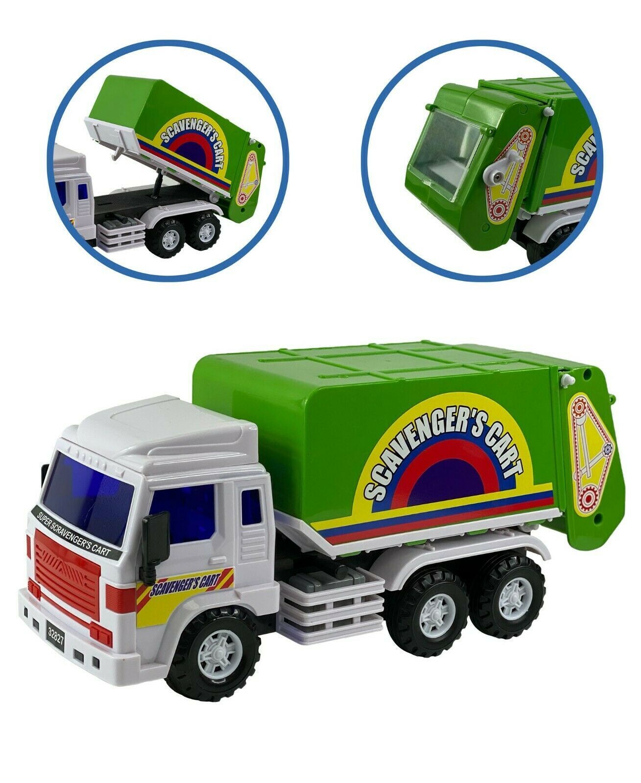 Bin Lorry Dumps When Full, Medium Duty Friction Powered Toy - Big-Daddy image 4