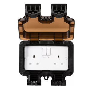 Knightsbridge Smart Outdoor Socket - 2 Pack