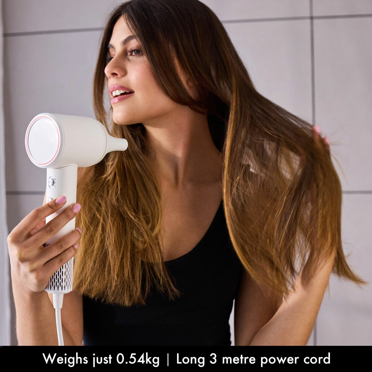 Aircraft Airmotion AIRHD1-W High Speed Ionic Hair Dryer with Heat Control in Snow White