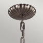 Lustre suspendu à 4 lumières Feiss Adams, nickel antique