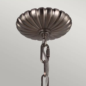 Feiss Adams 4 Light Pendant Chandelier in Antique Nickel or British Bronze