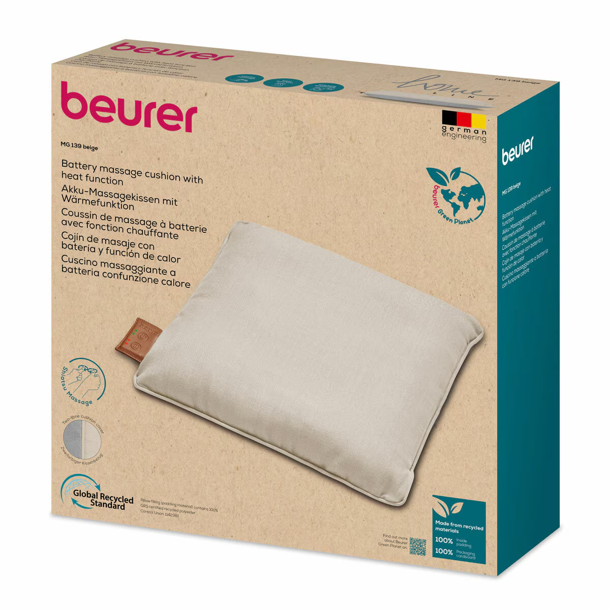 Beurer Cordless Beige Heated Massage Cushion image 5