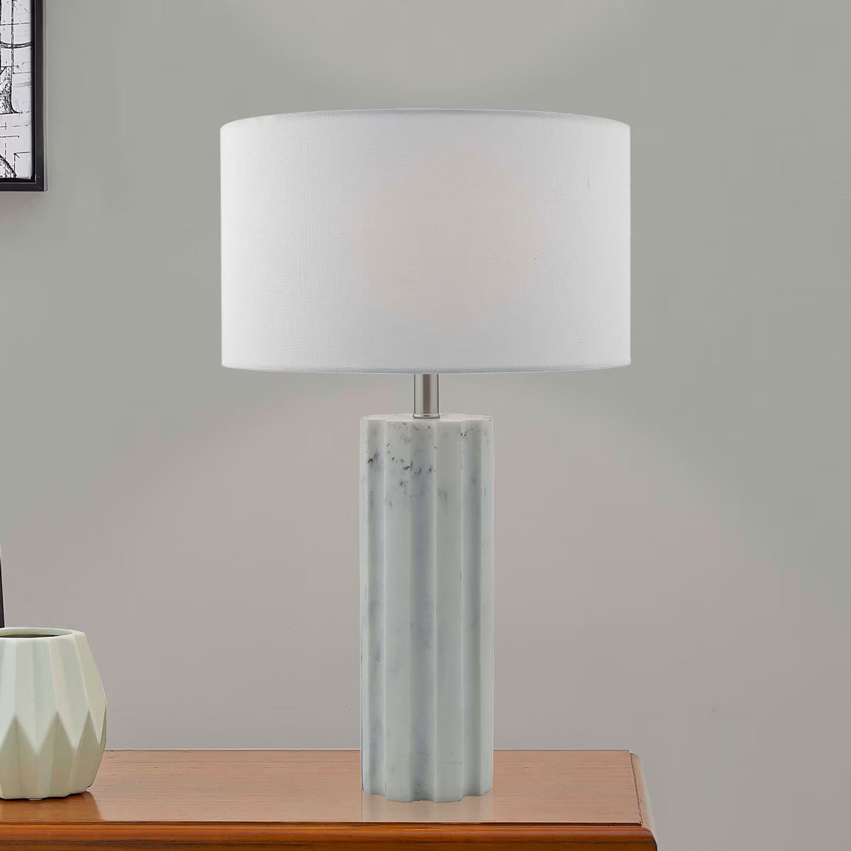 Erebus Marble Effect Table Lamp image 0