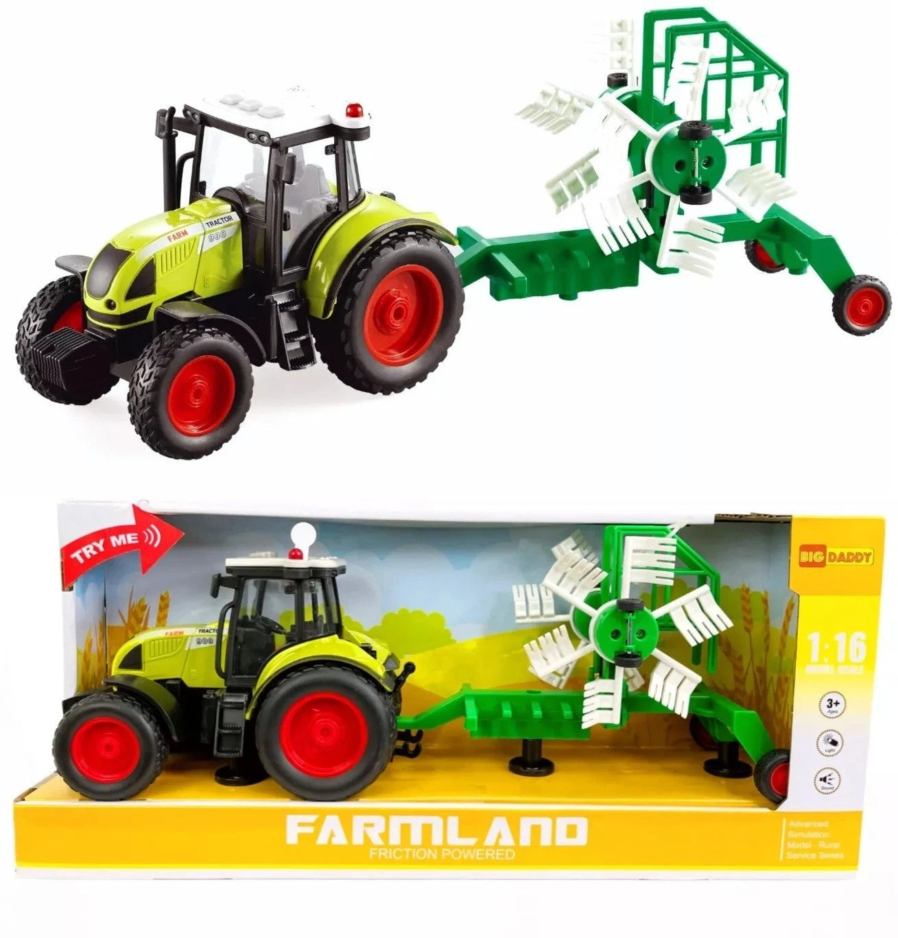 Big Daddy Farm Tractor Toy Truck 2-Piece with Sounds and Attachments image 3