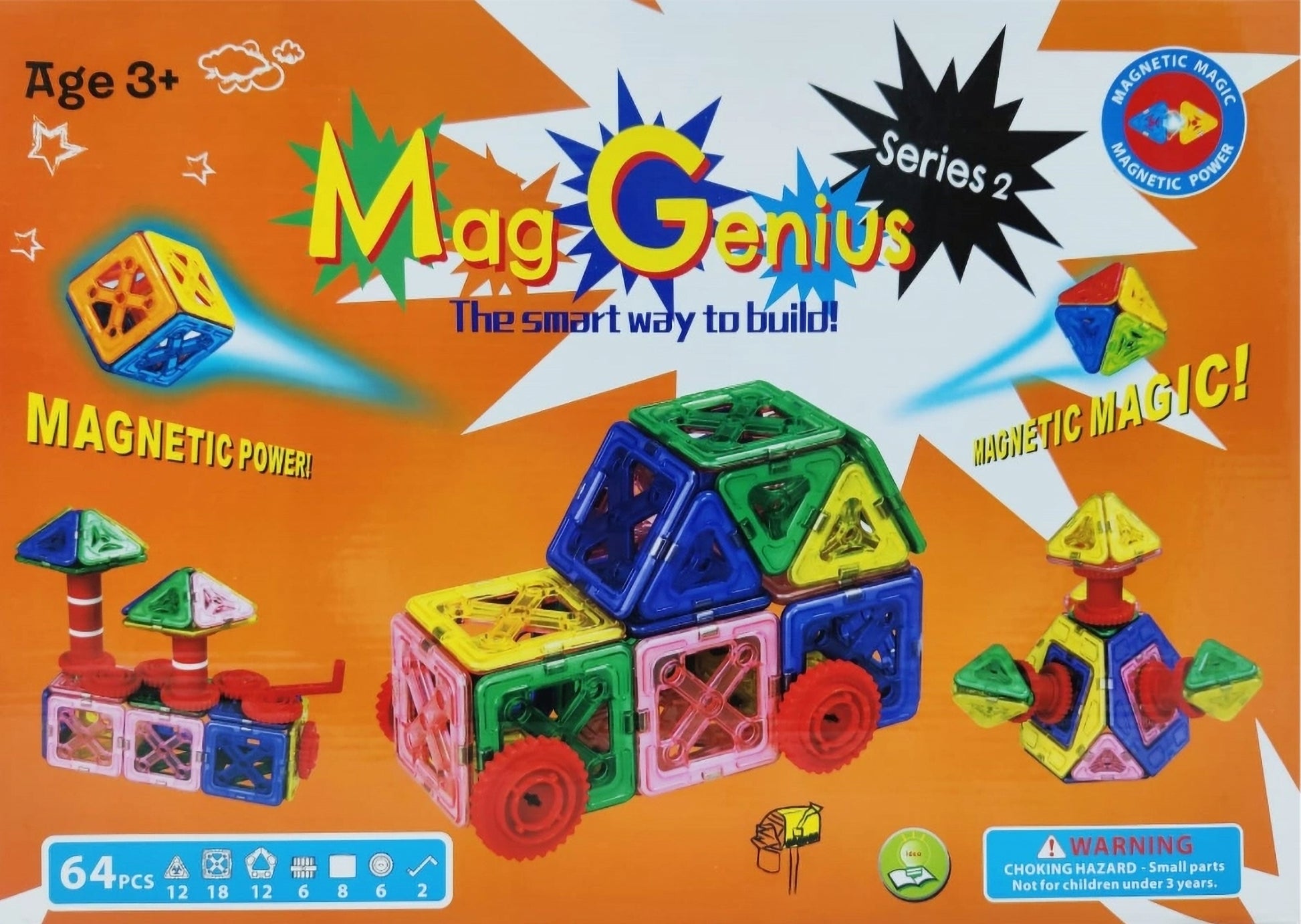 Mag-Genius Series 2 Magnetic Building Blocks Tiles image 0
