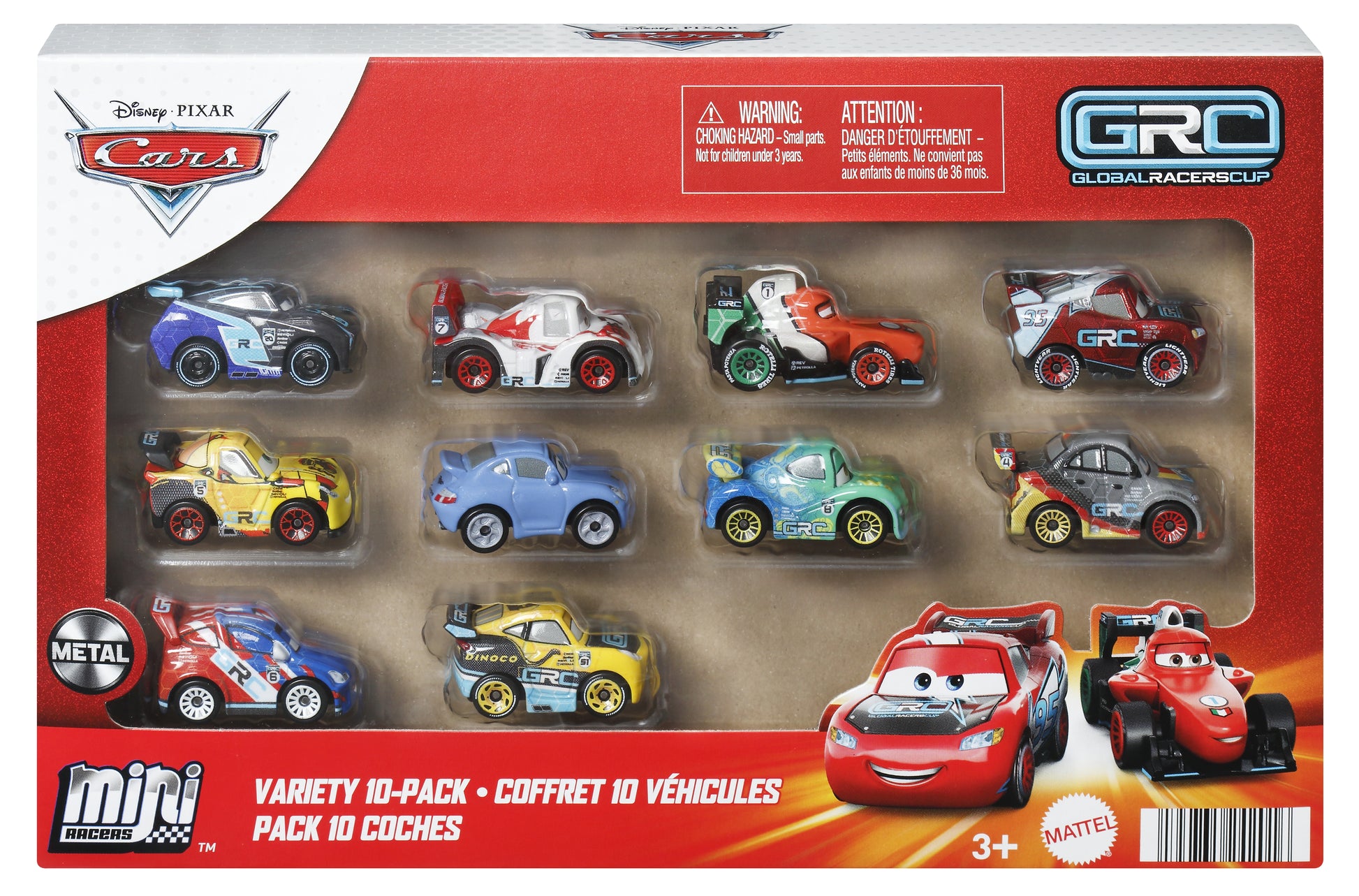 Disney Cars Mini Global Racers Cup 10-Pack Collectible Die-Cast Toy Vehicles image 0