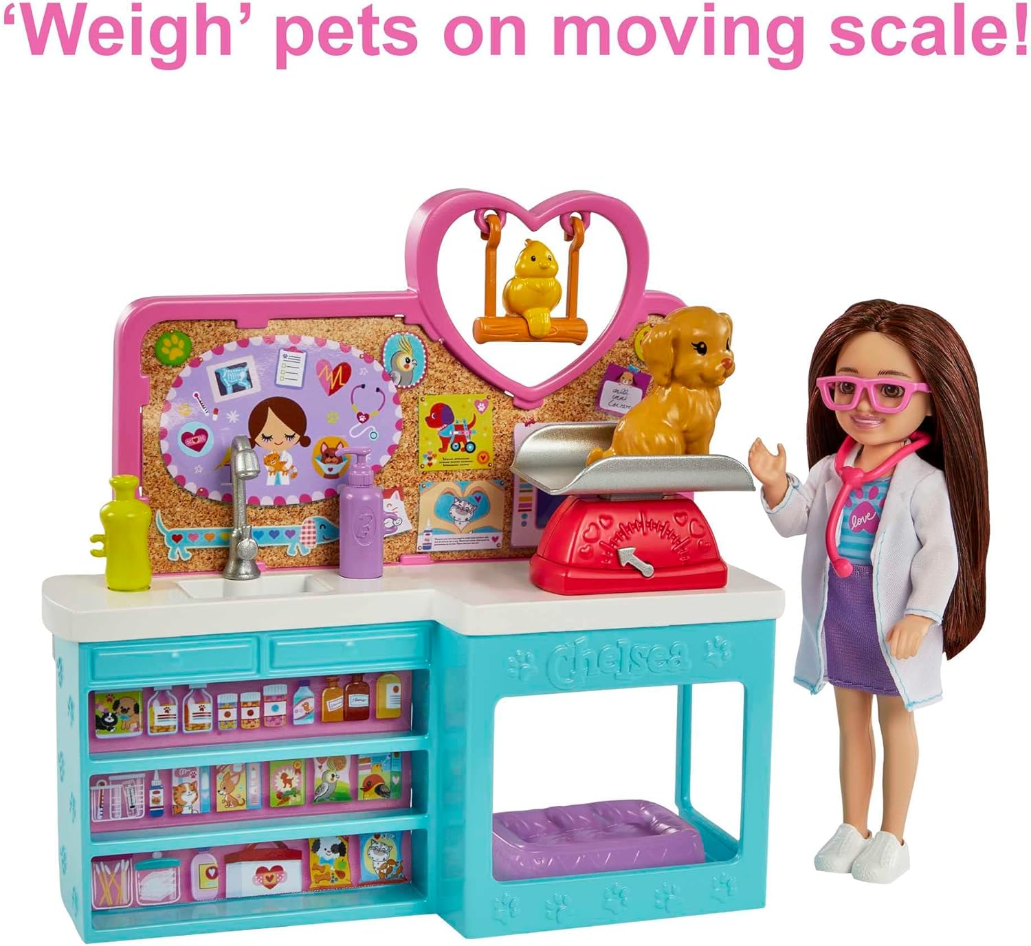 Barbie Chelsea Doll and Accessories Pet Vet Playset with Doll & 4 Animals image 5