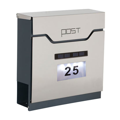Phoenix Estilo Top Loading Letter Box MB0125KS in Stainless Steel with Key Lock image 0