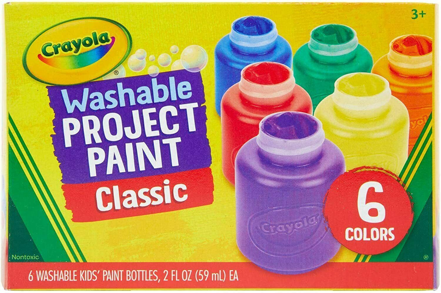 Crayola Washable Kids Paint Set Pack of 6 Bottles 2oz image 10