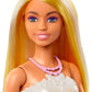 Barbie Royal Doll with Brightly Highlighted Fantasy Hair, Colorful Accessories, Yellow Ombre Bodice and Butterfly-Print Skirt, HRR09