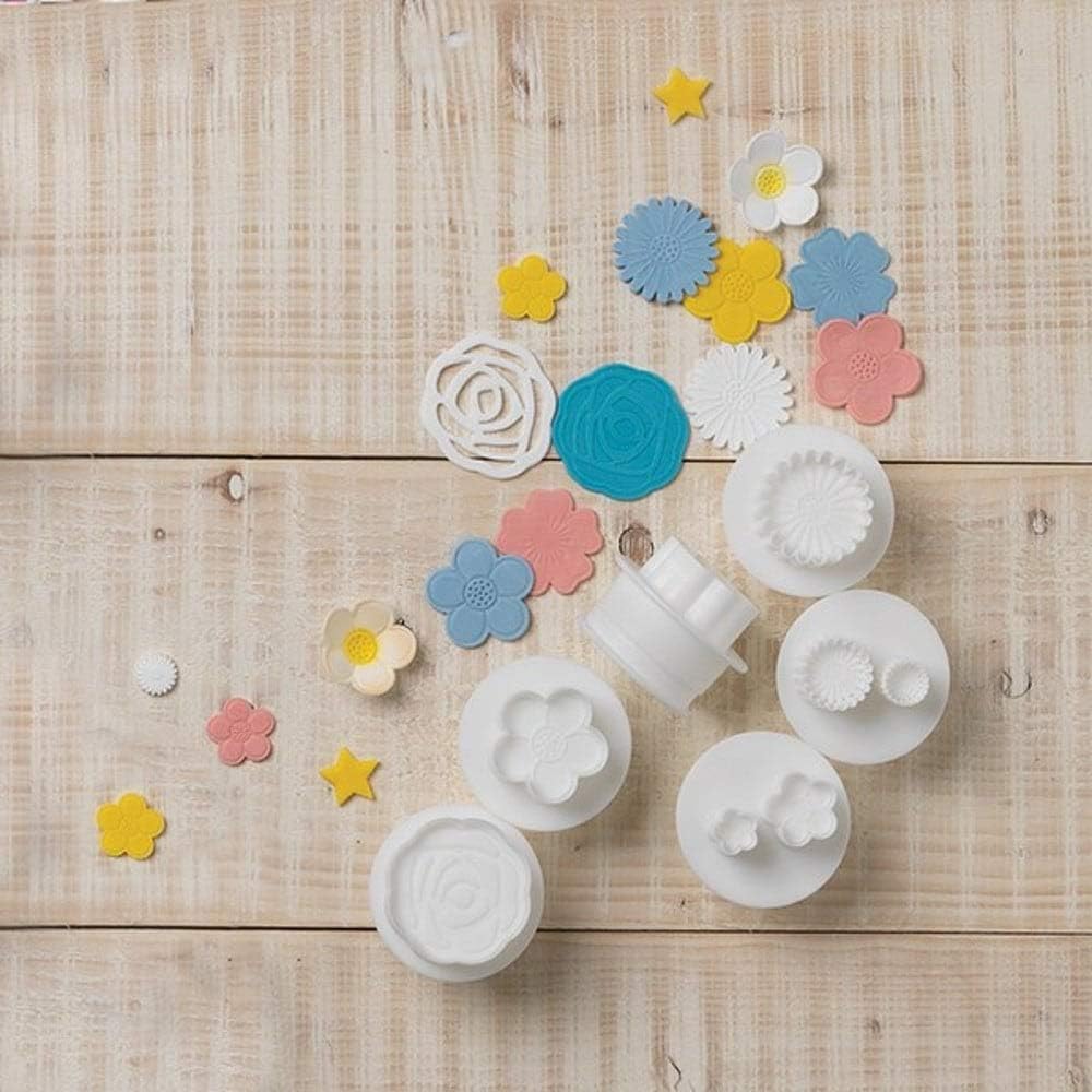 Easy Push Plunger Cutters, 6-Flower Set for Fondant, Icing & Cake Decorating image 2
