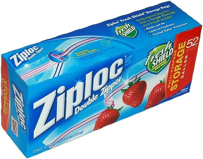 Ziploc Double Zipper 3.5 L, 52-Storage Bags: Secure Seal for Food Preservation image 0
