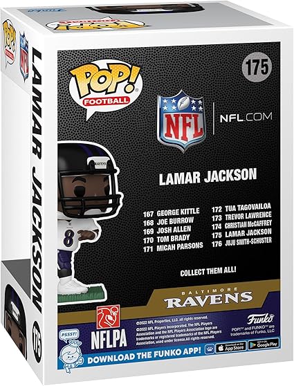 Funko Pop! NFL: Baltimore Ravens - Lamar Jackson (Away Uniform) image 3
