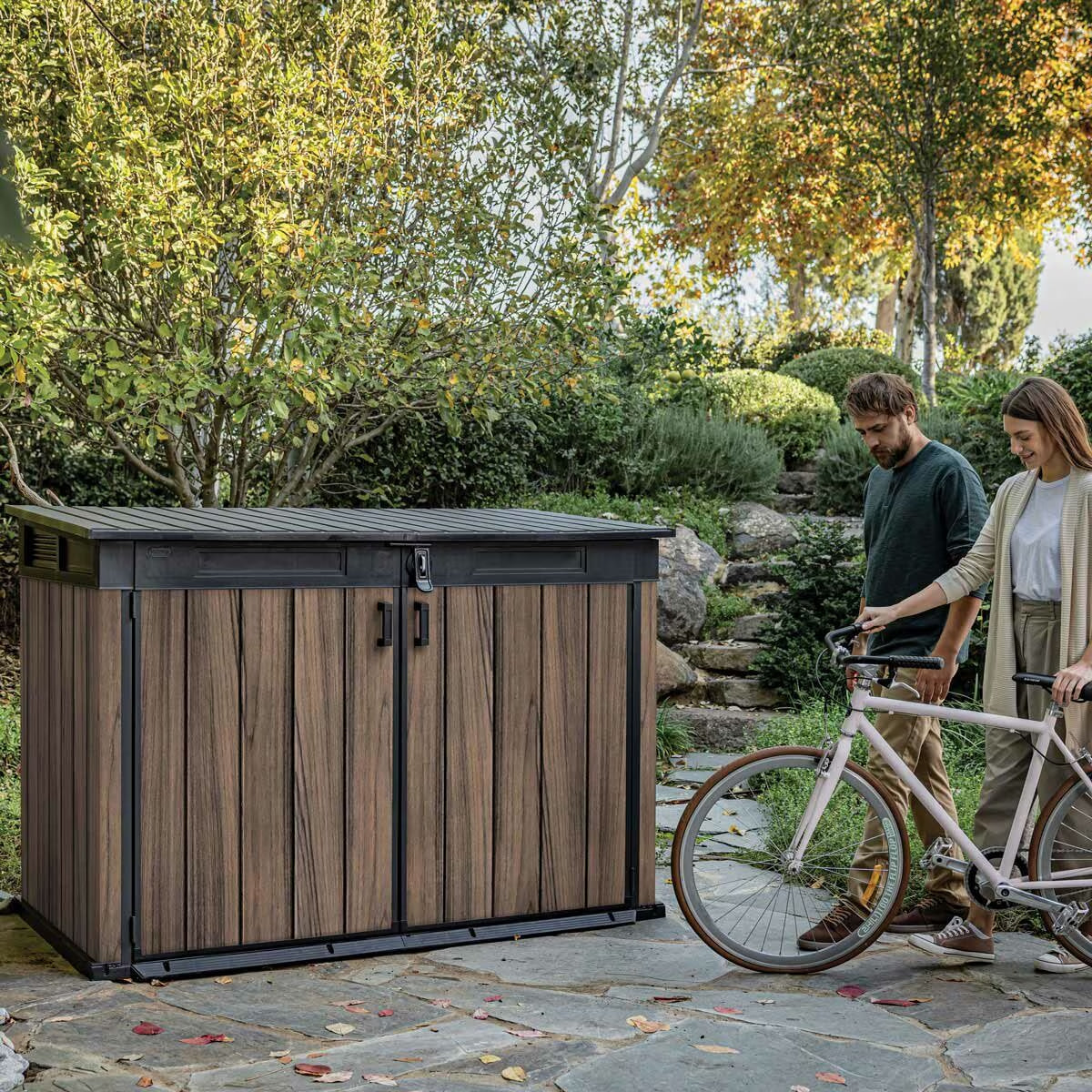 Keter Rosewood Horizon 6Ft 3" X 3Ft 7" (1.9 X 1.1M) Horizontal 2,020 Litre Storage Shed