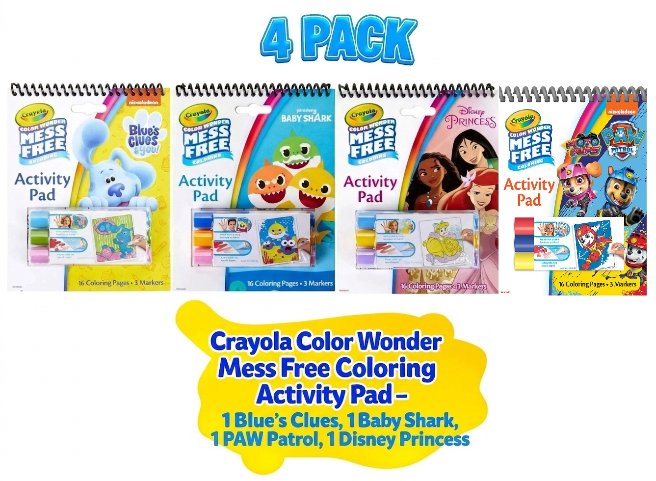 Crayola Colour Wonder Mess-Free Colouring Book Set | 16 Pages & 3 Markers