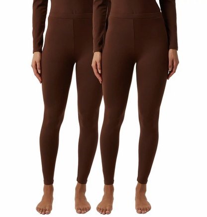 32 Degrees Heat Neo Plush Base Layer Legging 2 Pack in Black or Brown