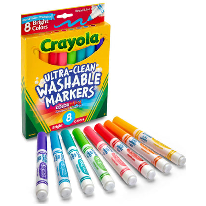Feutres lavables Crayola, paquet de 8, couleurs vives