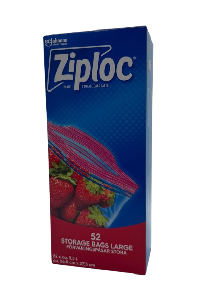 Sacs de conservation Ziploc à double fermeture éclair, 3,5 L, 52 unités : fermeture sécurisée pour la conservation des aliments