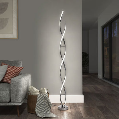 Artika Chrome Swirl LED Floor Lamp image 0