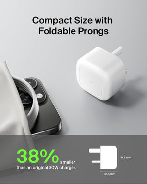 Belkin BoostCharge Compact 30W USB‑C Wall Charger – White image 0