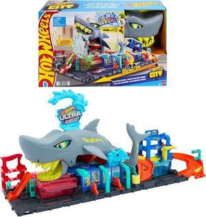 Hot Wheels City Track Set, Ultra Shark Car Wash with Colour Reveal Car image 0