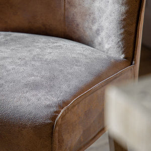 Gallery Tarnby Brown Leather Bar Stool, 2 Pack