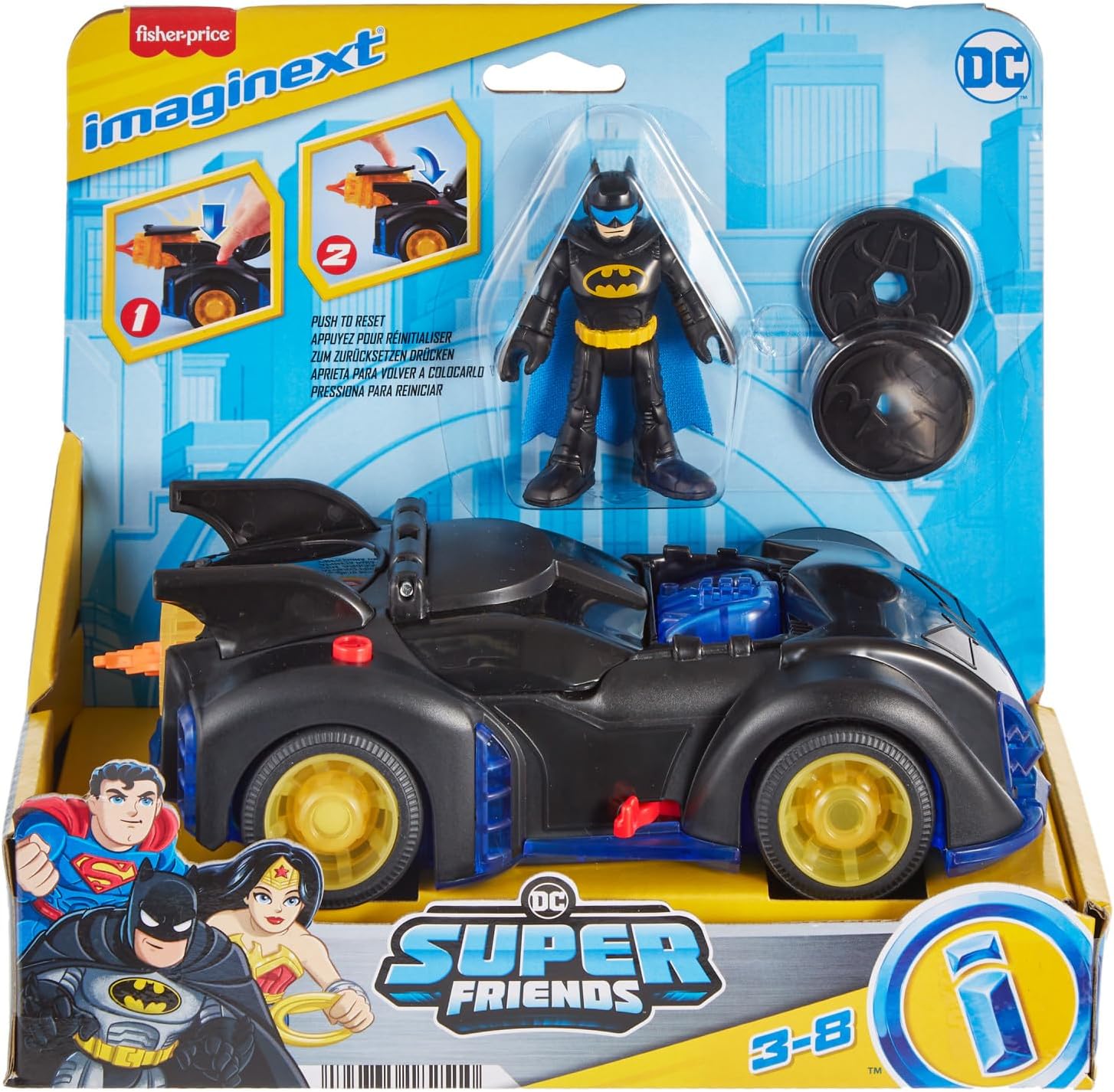 Fisher-Price Imaginext Batman Shake‑Spin Batmobile Playset with Poseable Figure image 5