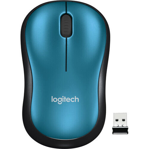 Logitech M185 Wireless Mouse with USB Mini Receiver, BLUE image 1