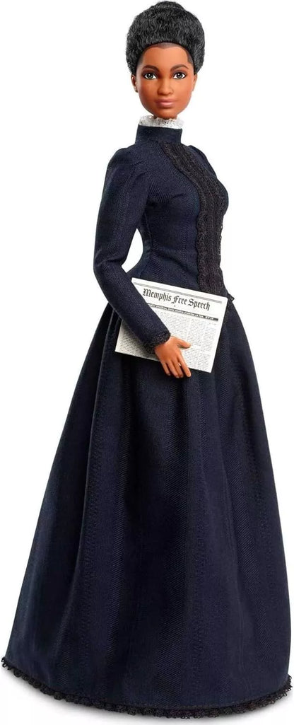 Barbie Inspiring Women Doll, Ida B. Wells with Blue Dress Newspaper image 0