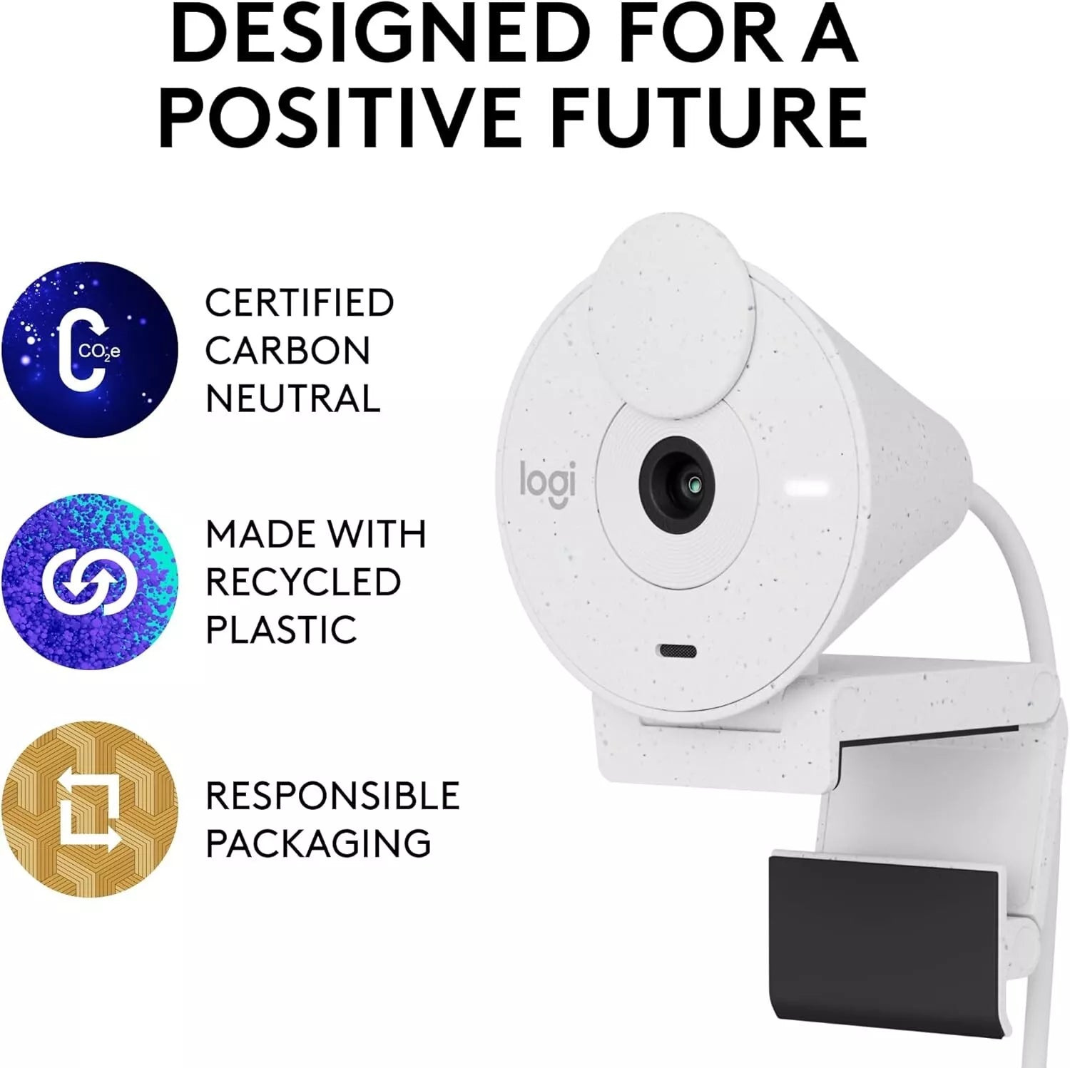 Logitech Brio Full HD Webcam with Privacy Shutter Off White image 2