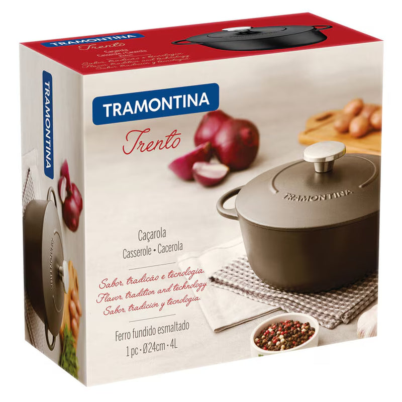 Tramontina Enamelled Cast Iron Casserole Dish, 24Cm / 4.0L