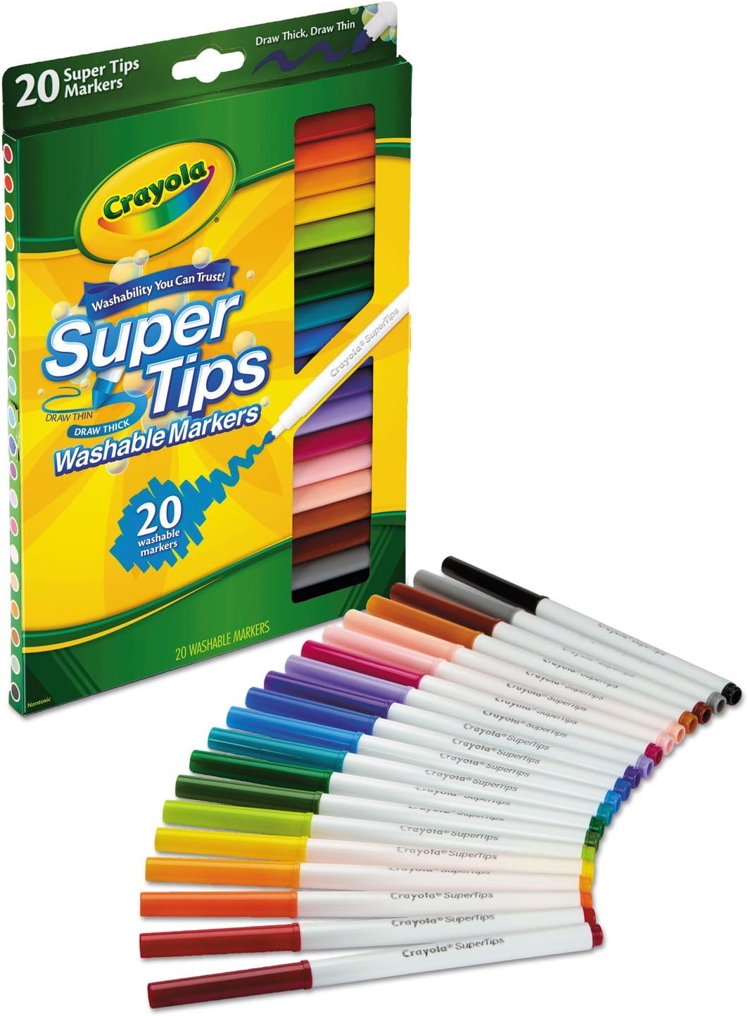 Crayola Super Tips Markers School Supplies 20-Colours image 1