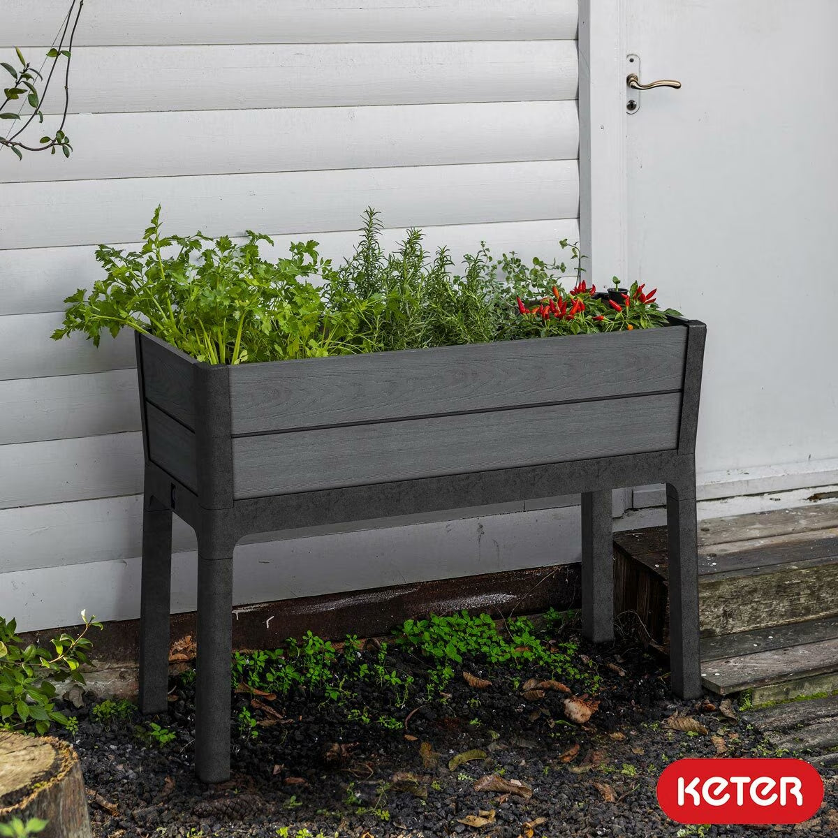 Keter Cortina 1.1M Raised Garden Bed with Self-Watering System