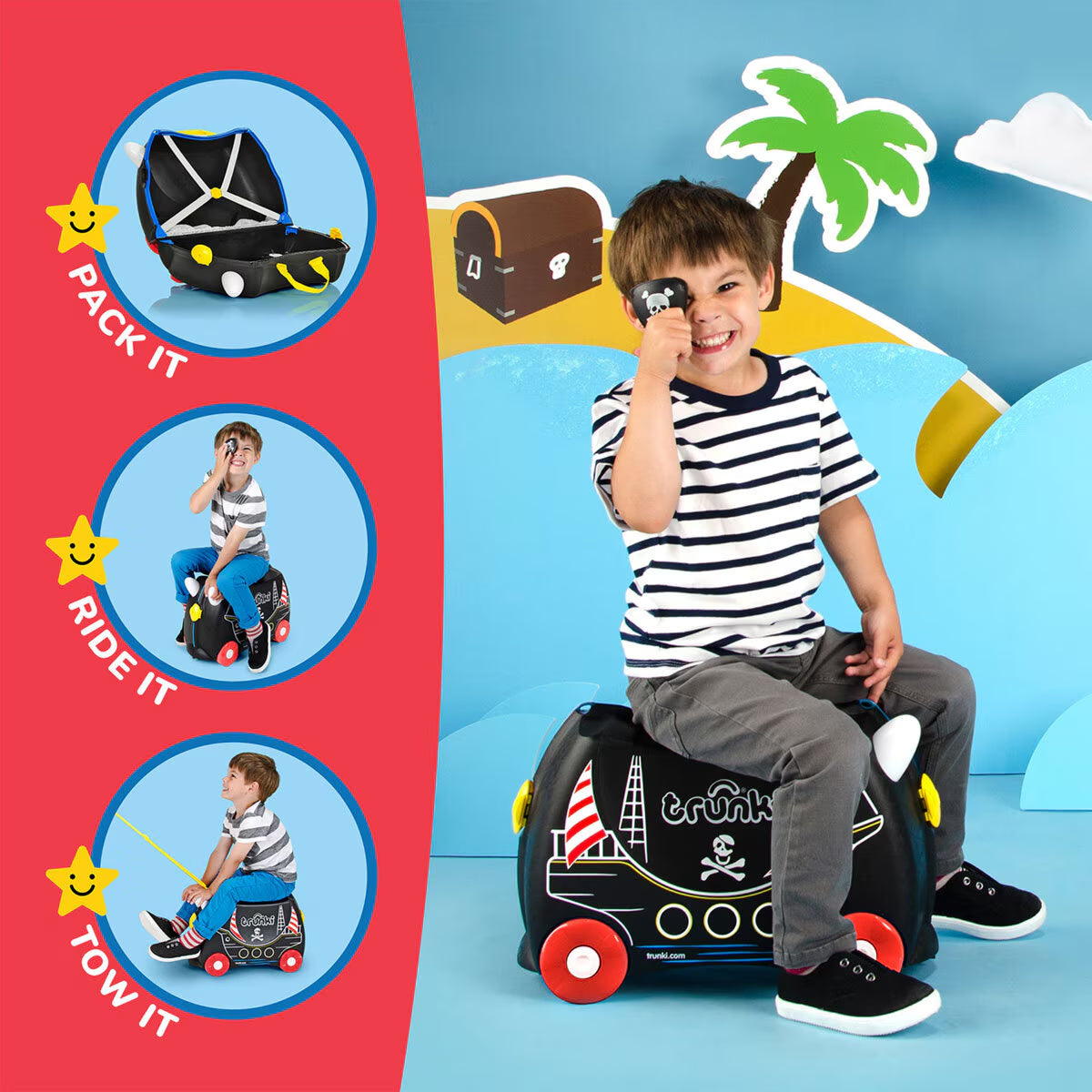 Trunki Ride on Hardside Case, Pedro the Pirate Ship image 3