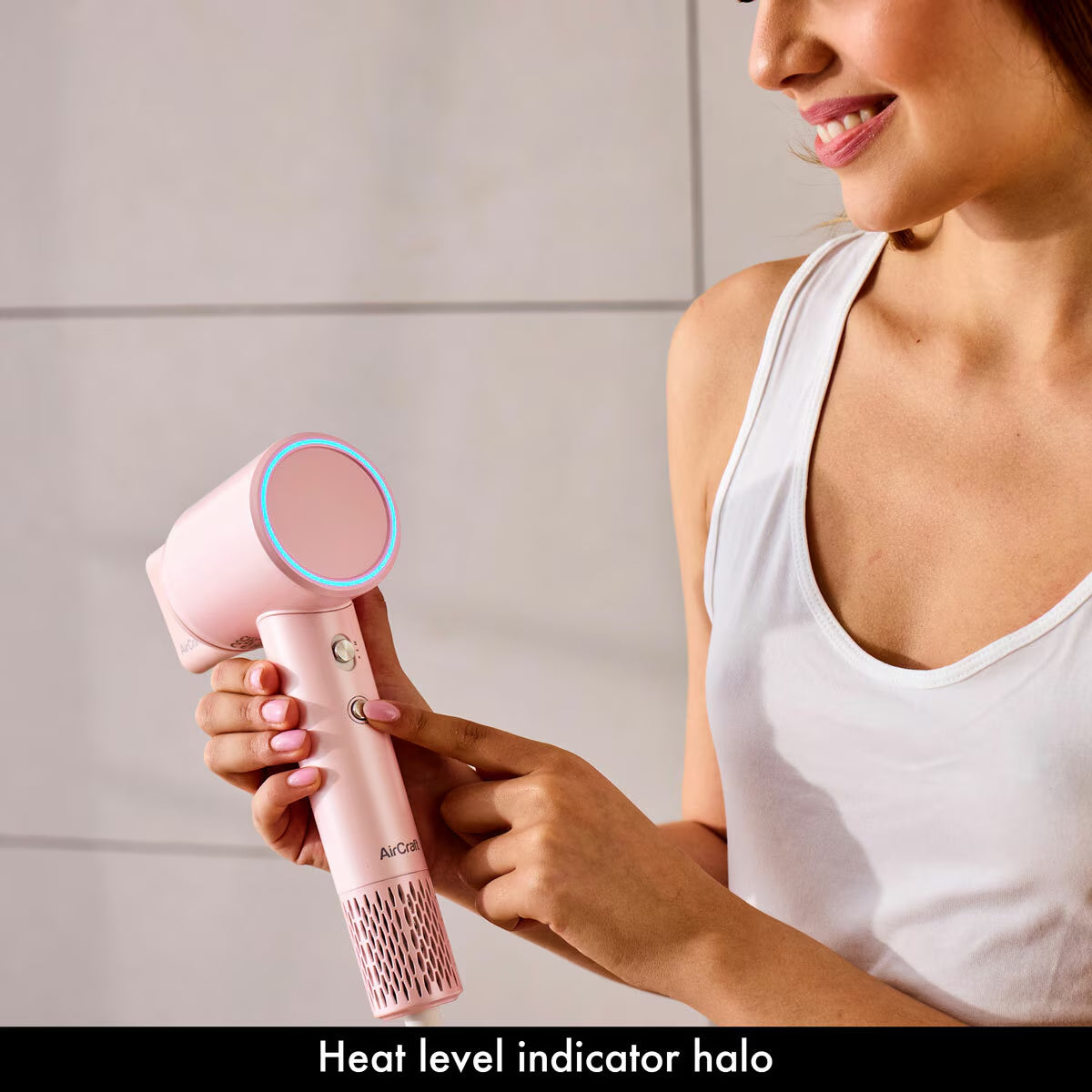 Aircraft Airmotion AIRHD1-P High Speed Ionic Hair Dryer with Heat Control in Blossom Pink