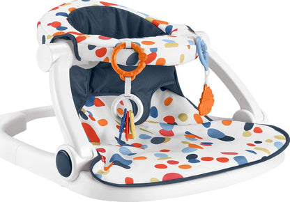 Portable Baby Chair, Darling Dots Sit-Me-Up Floor Seat with Bpa-Free Teether & Clacker, Newborn Development Toy