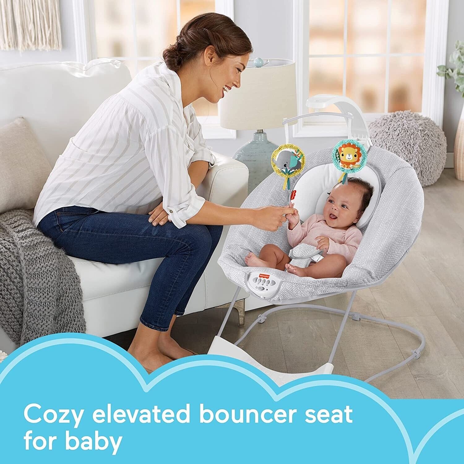 Fisher-Price Deluxe Bouncer Soothing Baby Seat image 1
