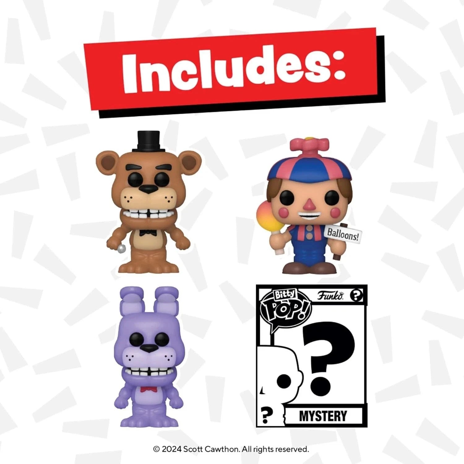 Funko Bitty POP! FNAF 4-Pack – Freddy, Bonnie, Balloon Boy + Mystery Mini image 1