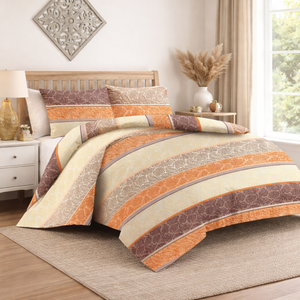 Amber Damask Luxury Double Size Duvet Bedding Cover Set – Egyptian cotton – 2 Pillowcases