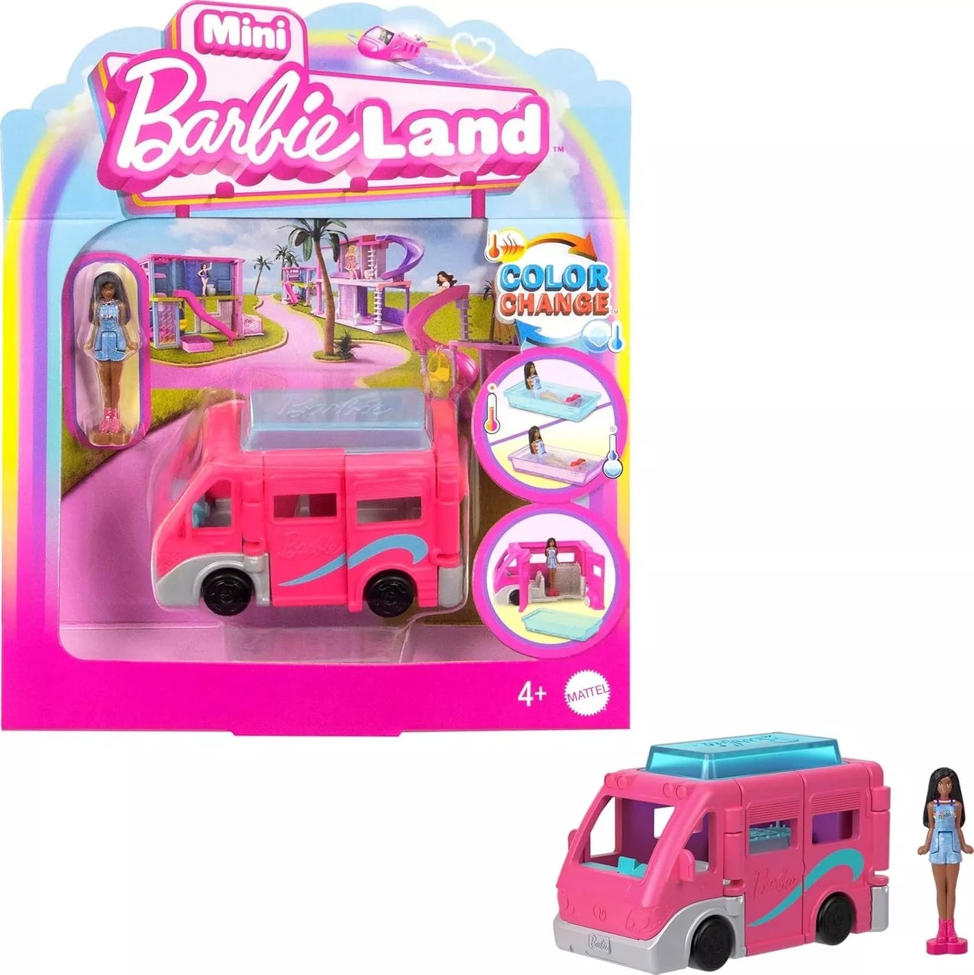 Mini Barbie Land Collectible Playset With 1.5-Inch Doll And DreamCamper image 0
