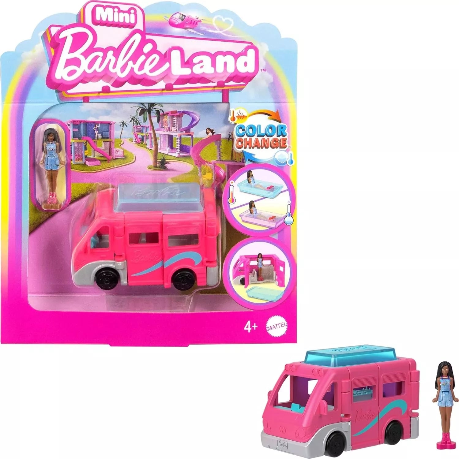 Mini Barbie Land Collectible Playset With 1.5-Inch Doll And DreamCamper image 0