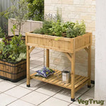 Vegtrug Cedar Wood 80Cm 8 Pocket Herb Garden Planter image 0