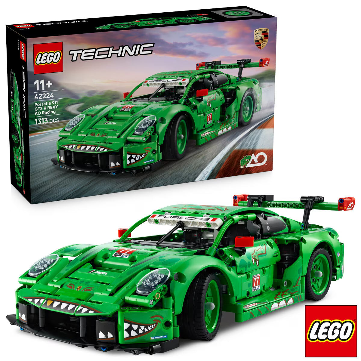 LEGO Technic Porsche 911 GT3 R Rexy AO Race Car - Model 42224 (11+ Years) image 0