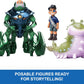Disney and Pixar Elio Action Figure Storyteller 3 Pack, Elio, Ambassador Grigon and Glordon Characters, Posable Movie Toys at 4-In Scale