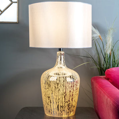 Lolek Silver Glass Dual Light Table Lamp image 0